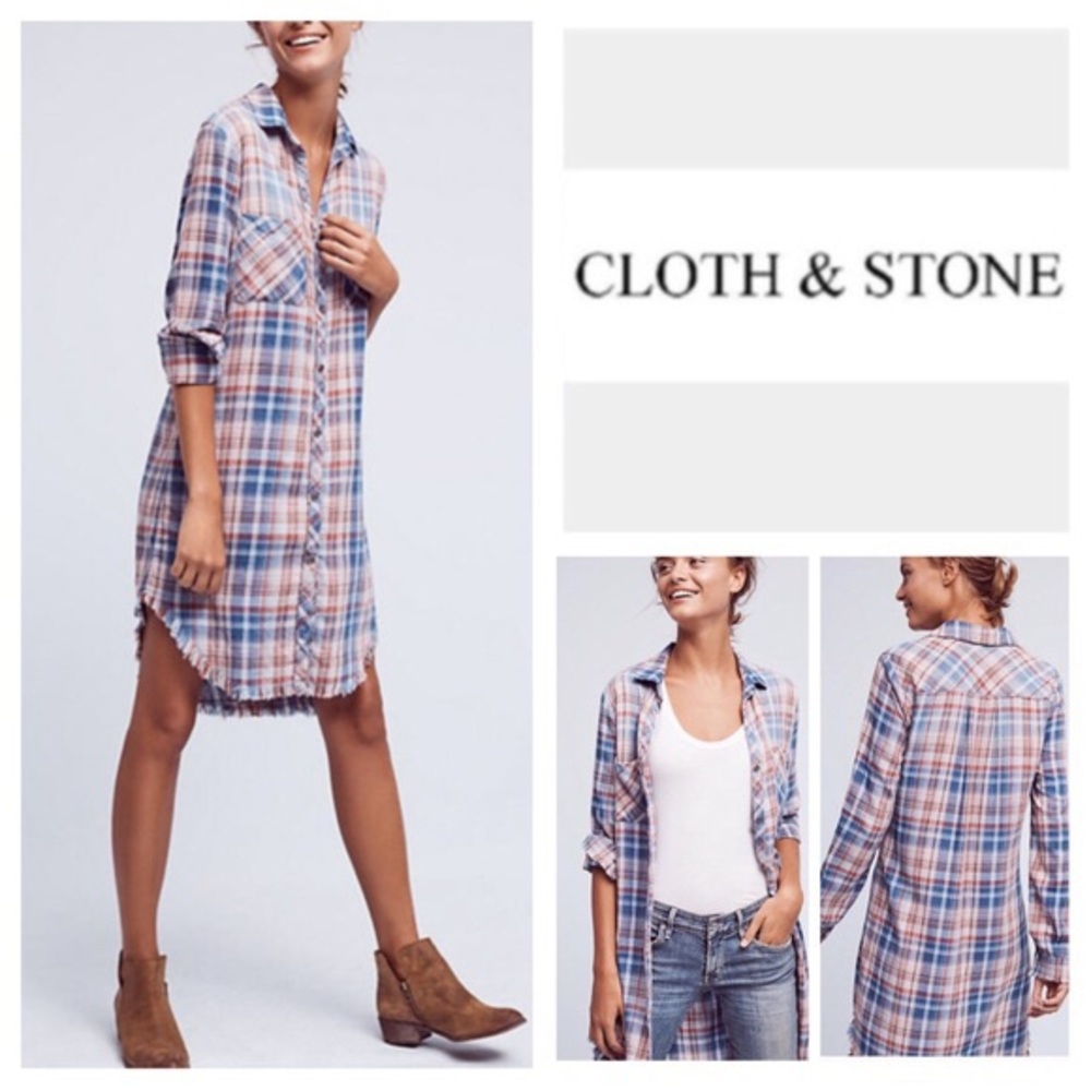 Cloth & Stone plaid shirt dress